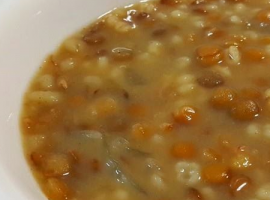 מתכון מוצלח למרק בריא וטעים עדשים אורז מלא ובורגול ,